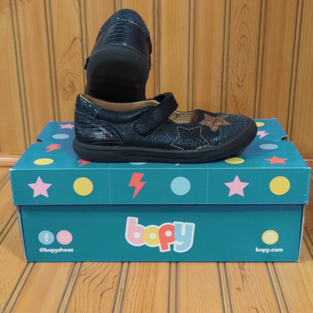 Bopy Smaloca Little Girls Size 28 EU / 11 US Mary Jane Shoes - Navy Blue Sparkle